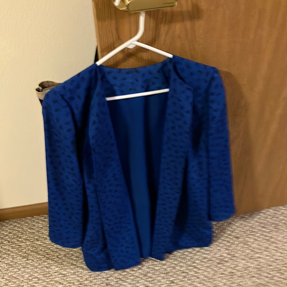 A handmade blazer, blue/black , size 12.